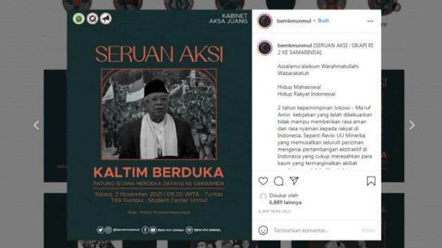 Mahasiswa Sebut Wapres Maruf Amin 