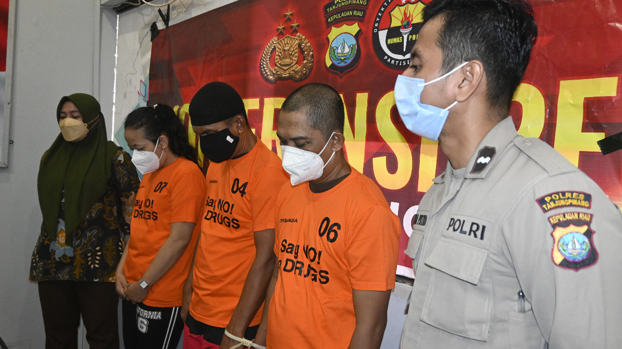 Resnarkoba Polres Tanjungpinang Tangkap 3 Tersangka Narkoba