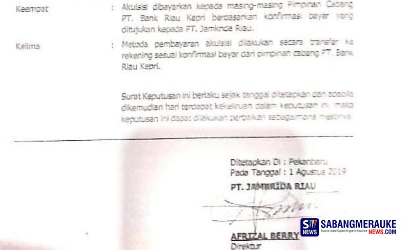 Dugaan Kepala Cabang Bank Riau Kepri Terima Komisi dari PT Jamkrida, OJK: Penerimaan Pribadi Tidak Diperkenankan!