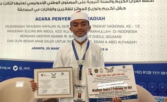 Hafidz Riau Bayu Damanik Juara 1 Lomba Hafal Alquran di Jakarta