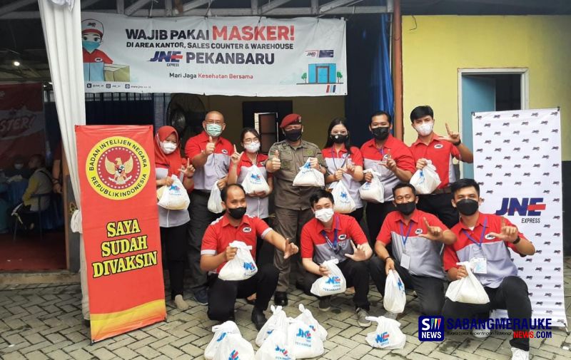 Ratusan Kurir JNE Kena Serbuan Vaksin BIN Daerah Riau