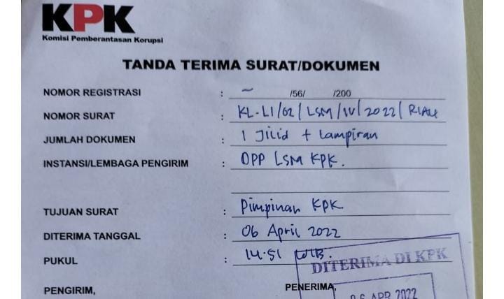 Dugaan Gratifikasi Mantan Bupati Bengkalis Amril Mukminin Diungkit Lagi, LSM Datangi Kantor KPK