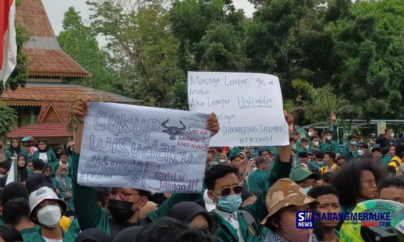 Mahasiswa Demo 11 April di DPRD Riau: Cukup Wisudaku Ditunda, Pemilu Jangan!