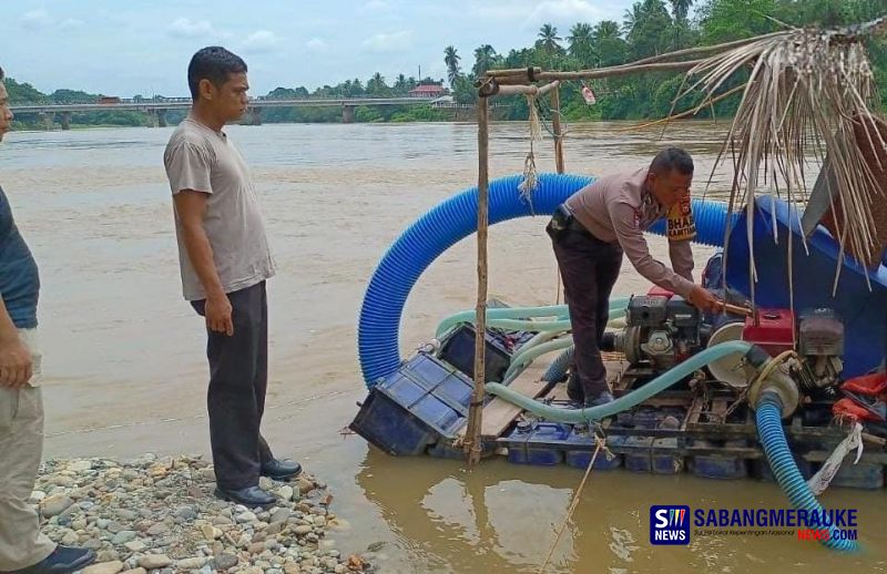 Kambuh Lagi PETI di Kuansing, Polsek Kuantan Mudik Temukan 4 Rakit Tanpa Pekerja