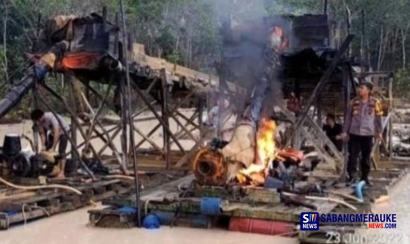 Kapolres Turun Langsung Razia Tambang Emas Ilegal di Kuansing, Pekerja Kabur Lebih Dulu