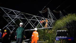 Begal Besi Tower Listrik PLN Kian Melunjak, Kota Bagansiapi Dibuat Padam Total karena Tower Rubuh