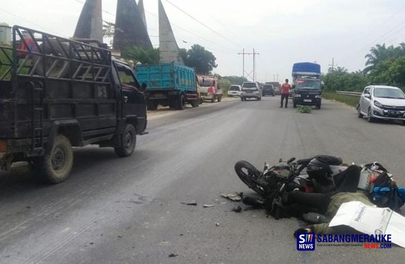 Kecelakaan di Depan Eks Kampus IPDN Rohil, Pengendara Sepedamotor Tewas di TKP