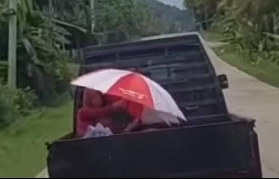 Miris! Wanita Ini Bawa Jenazah Suaminya Pakai Mobil Pikap Dilindungi Payung, Tak Punya Uang Sewa Ambulans
