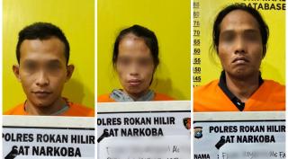 Jual Narkoba dan Simpan Air Softgun, Pasutri dan Pembantu di Rohil Ditangkap Polisi