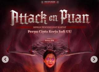 Wajah Puan Maharani Ditempel di Kepala Monster, BEM Universitas Andalas: Perppu Cipta Kerja Cacat Malah Disetujui Dewan Pengkhianat Rakyat!