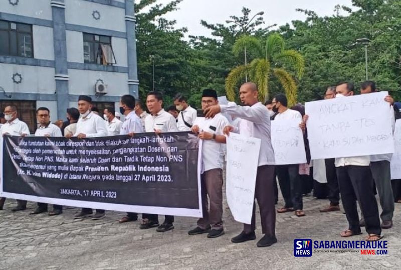 Ratusan Dosen dan Tenaga Pendidik Non ASN UIN Suska Riau Gelar Demonstrasi, Ini Tuntutannya 