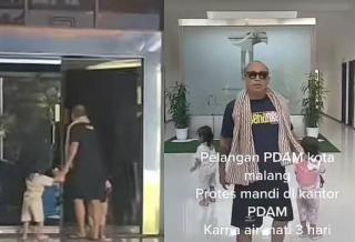 Bapak Ini Boyong Anak Istri Mandi di Kantor PDAM Gara-gara 3 Hari Air Tak Mengalir ke Rumah