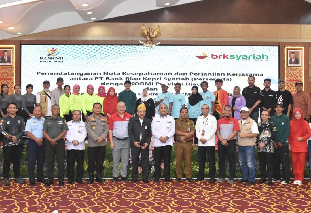 Berkomitmen Majukan Olahraga di Provinsi Riau, BRK Syariah Teken MoU dengan KORMI