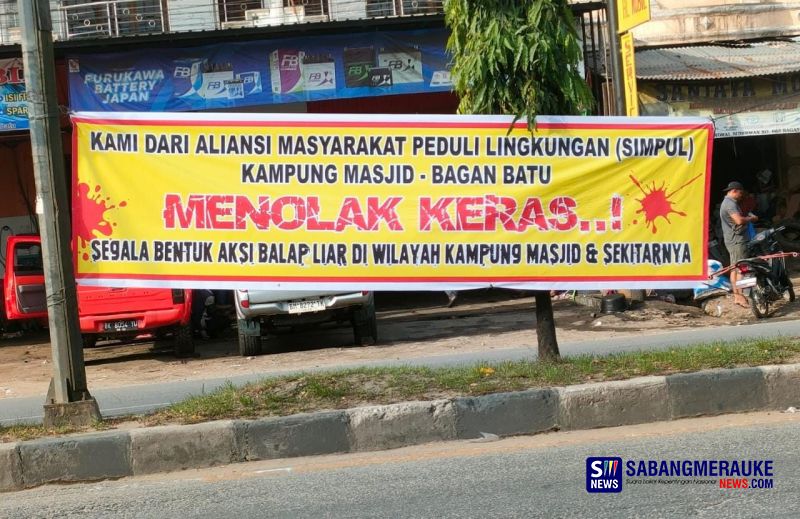 Balap Liar Marak di Bagan Batu, Warga Protes Sebar Spanduk Minta Aparat Hukum Bertindak