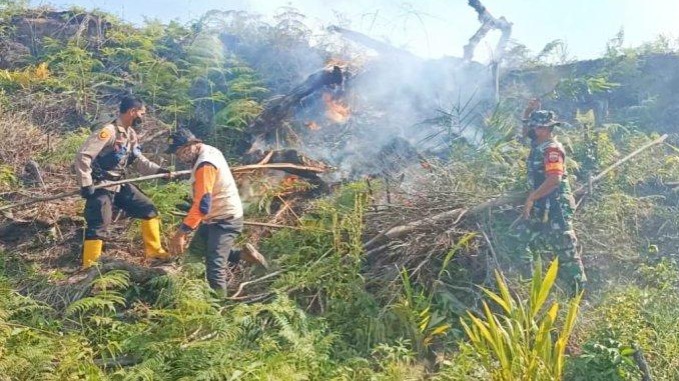 Polisi Segel Lokasi Karhutla di Rokan Hulu, Sengaja Dibakar untuk Buka Lahan