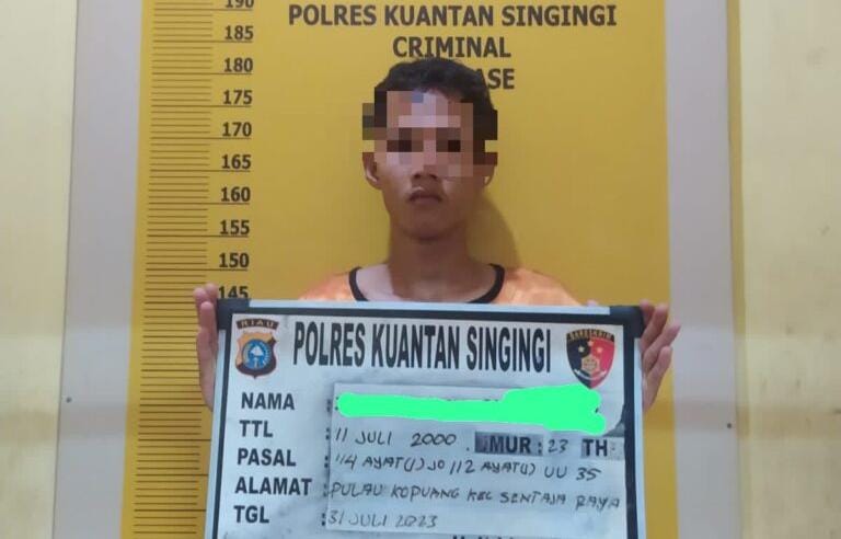 Tim Mata Elang Polres Kuansing Tangkap 2 Tersangka Sabu, 2 Orang Lagi DPO