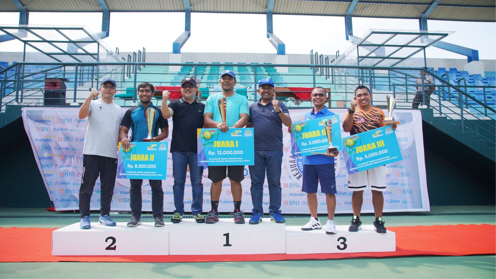 PLN UIP3B Sumatera Berhasil Raih Posisi Runner Up di Kejuaraan Tenis Lapangan Putra PTPN V 2023