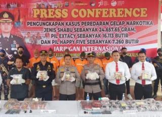 Polres Bengkalis Ungkap Kasus Sabu 24 Kilogram Jaringan Internasional Malaysia