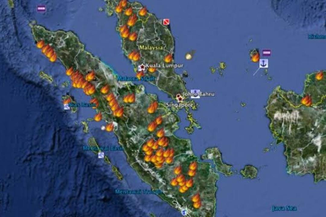 609 Titik Panas Kepung Pulau Sumatera Hari Ini, di Riau Ada 10 Hotspot