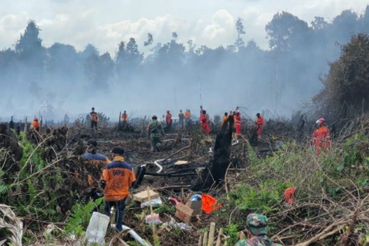 Petugas Gabungan Lakukan Pemadaman Karhutla di Dua Kabupaten di Riau