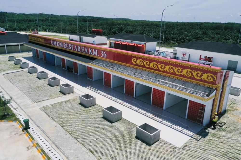 Bernuansa Melayu, Inilah Penampakan Rest Area Tol Pekanbaru-Bangkinang