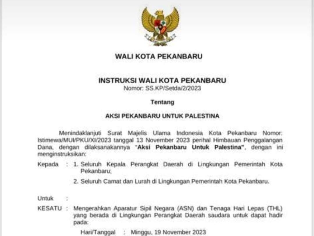 Muflihun Instruksikan Kepala Dinas Hingga Lurah Kerahkan ASN dan THL Hadiri Aksi Bela Palestina, Ada Absensinya!