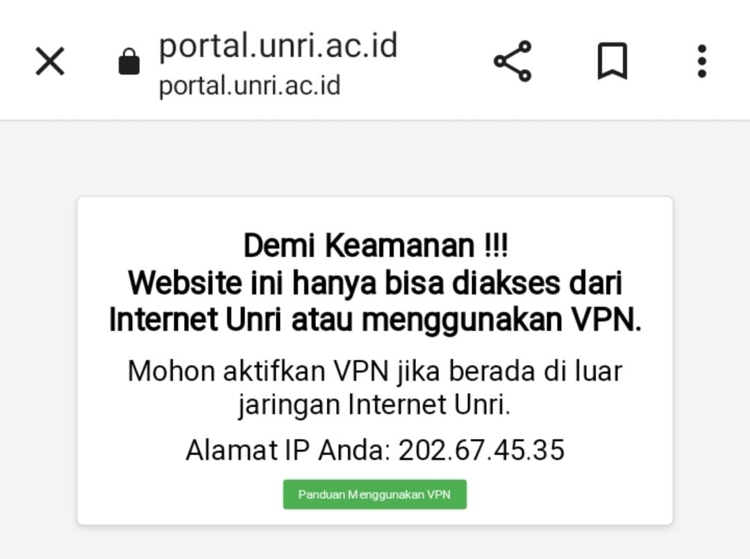 Portal Website Universitas Riau Kini Harus Gunakan VPN, Apa Gak Berbahaya?