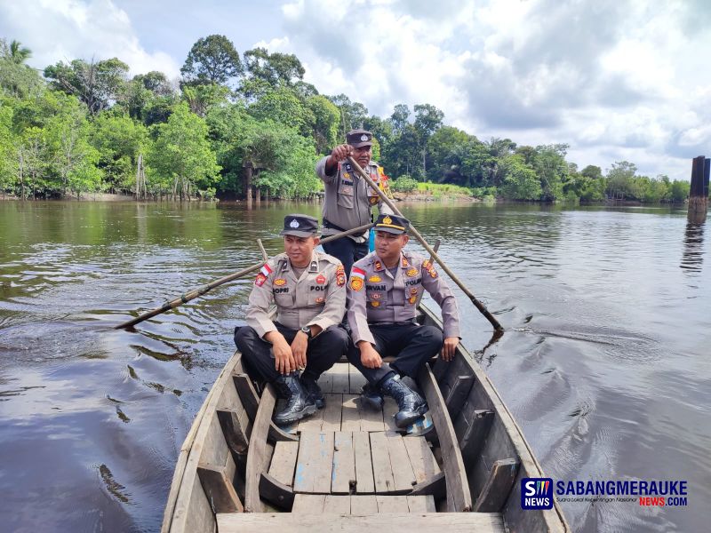 Cooling System di Pulau Terluar, Polsek Rangsang Barat Telusuri Sungai Endemik Buaya Muara