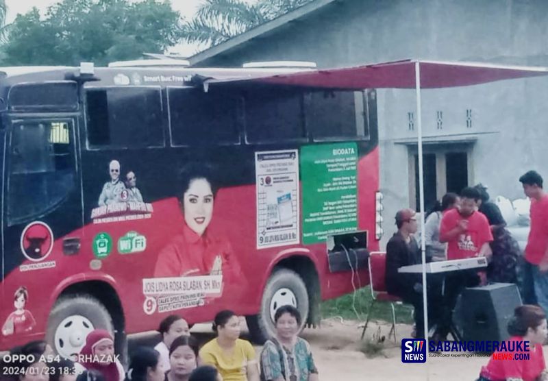 Kampanye Kreatif Caleg DPRD Riau Jois Lidya Rosa Silaban, Keliling Pakai Smart Bus Layani Internet Gratis dan Hiburan Rakyat