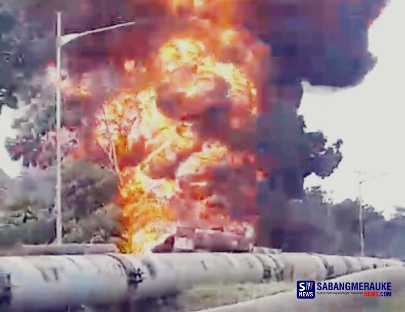 Truk Tangki Pengangkut BBM Pertamina Terbakar dan Meledak di Dumai, Jaringan Listrik Putus