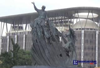 Lagi! Tugu Zapin di Pekanbaru Dijarah Maling, Kondisi Semakin Memprihatinkan