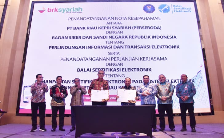 BRK Syariah Teken MoU Dengan BSSN Dan BSrE Tentang Perlindungan Informasi dan Transaksi Elektronik