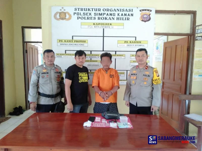Miliki Sabu, Mantan Ketua RT di Rohil Ditangkap Polsek Simpang Kanan