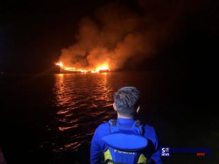 Kapal Sinar Bahagia di Kepulauan Meranti Alami Kebakaran, Semua Awak Kapal Selamat