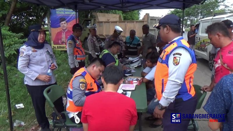 Operasi Gabungan, Puluhan Kendaraan Mendapat Sanksi Tilang di SM Amin Pekanbaru