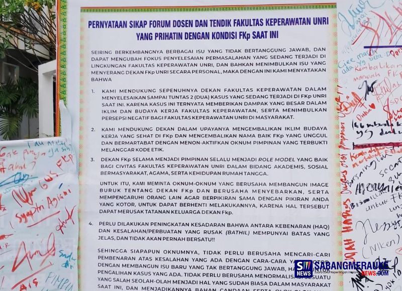 Wakil Dekan Fakultas Keperawatan Unri Jalani Sidang Etik, Dituding Gunakan Scan Tanda Tangan Dekan Tanpa Izin