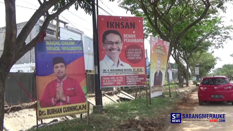 Melanggar Aturan dan Merusak Lingkungan, Satpol PP Pekanbaru Segera Tertibkan Alat Peraga Calon Kepala Daerah