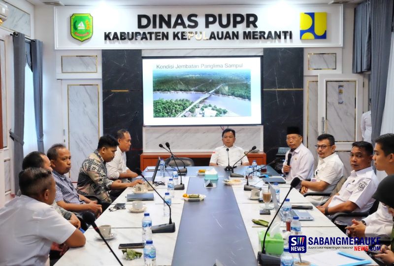 Pembangunan Jembatan Panglima Sampul Kepulauan Meranti yang Roboh Dimulai Tahun 2025, Asmar Hadiri Rapat Pembahasan DED