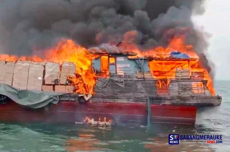 Kapal Pengusaha Selatpanjang Bingkun Terbakar di Perairan Malaysia Ternyata Bermuatan Kertas Sembahyang, Sumber Api dari Kamar Mesin