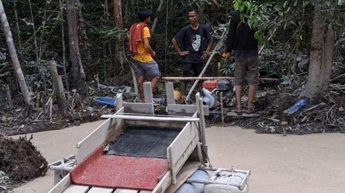 Ninik Mamak Gerebek Mesin Penambangan Emas Ilegal di Hutan Larangan Kuansing