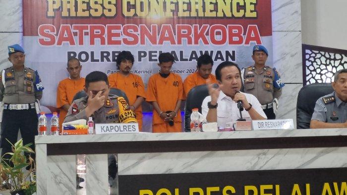 Polisi Bongkar Sindikat Narkoba Jaringan Internasional di Pelalawan, Amankan 5 Kg Sabu dan 1.800 Pil Ekstasi