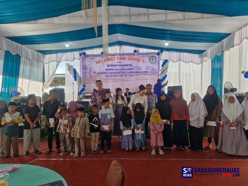 Syukuran Pabrik Baru, Owner PT Sinergi Integritas Agroindustri Santuni Anak Yatim di Kecamatan Bagan Sinembah