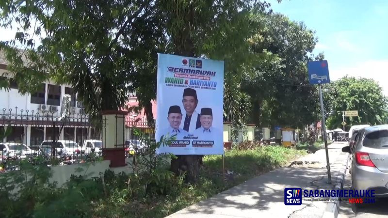 Satpol PP Akan Tertibkan Spanduk Balon Kepala Daerah di Pekanbaru yang Terpaku di Pohon