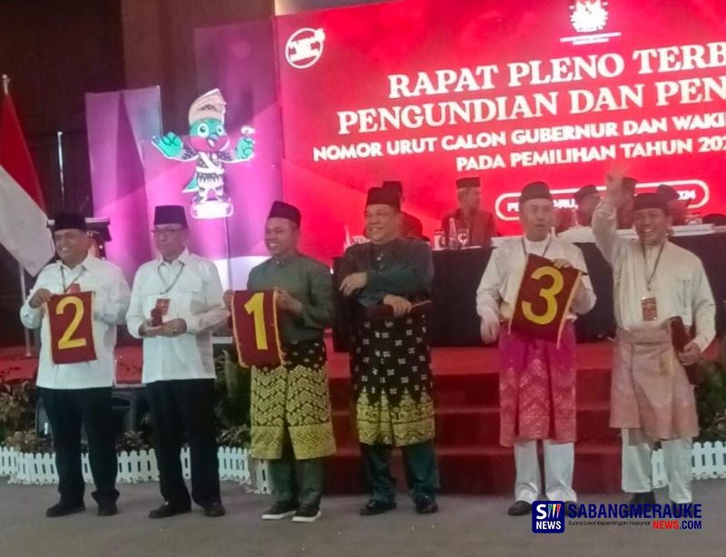 Nomor Urut Paslon Pilgub Riau 2024: Abdul Wahid-SF Hariyanto Nomor 1, Nasir-Wardan Nomor 2, Syamsuar-Mawardi Nomor 3