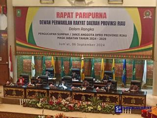 Mamun Solikhin dan Indra Eet Jadi Pimpinan Sementara DPRD Provinsi Riau, 65 Wakil Rakyat Periode 2024-2029 Ucapkan Sumpah 