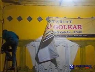 Copoti Plang Kantor Partai Golkar, Pengurus Kecamatan Simpang Kanan Alihkan Dukungan ke Bistamam-Jhony Charles di Pilkada Rohil