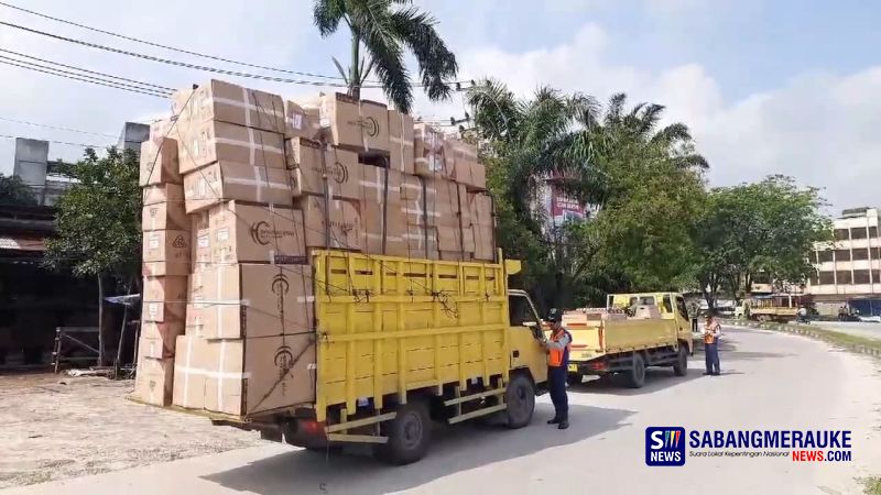 Langgar Aturan, Puluhan Truk Terjaring Razia Gabungan di Pekanbaru 