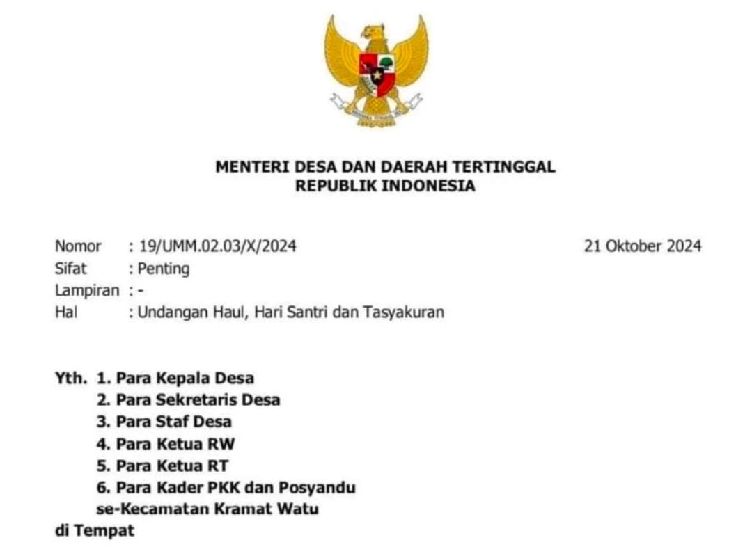 Politisi PAN Ini Bikin Heboh Baru Sehari Jadi Menteri, Bikin Surat Undangan Haul Ibunya Pakai Kop Surat Kementerian