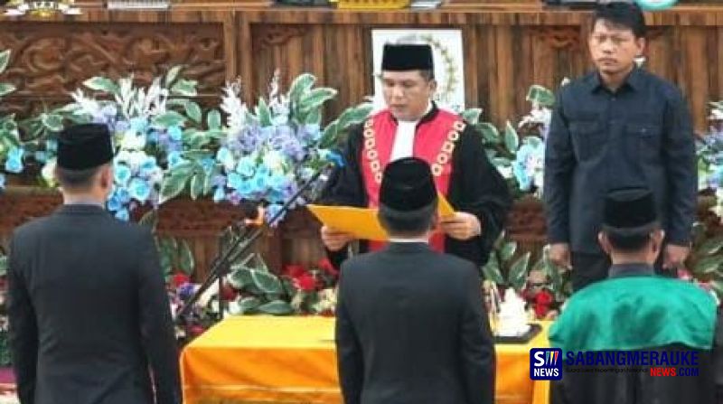 Maston dan Imam Suroso Dilantik Sebagai Wakil Ketua I dan II DPRD Rohil Periode 2024-2029