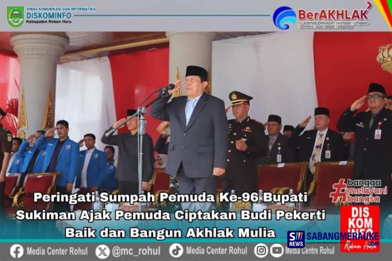 Peringati Sumpah Pemuda ke-96, Bupati Sukiman Ajak Pemuda Ciptakan Budi Pekerti Baik dan Bangun Akhlak Mulia